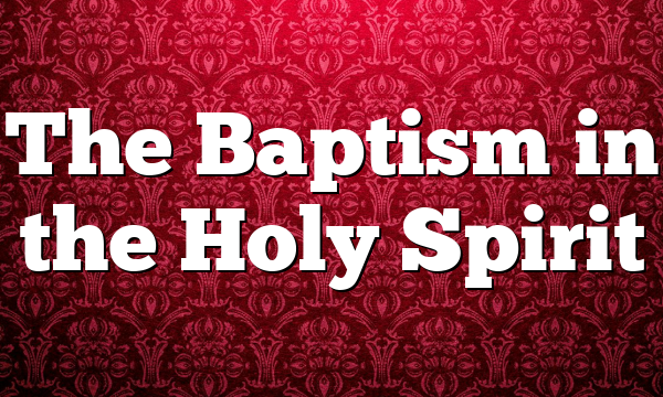 The Baptism in the Holy Spirit 